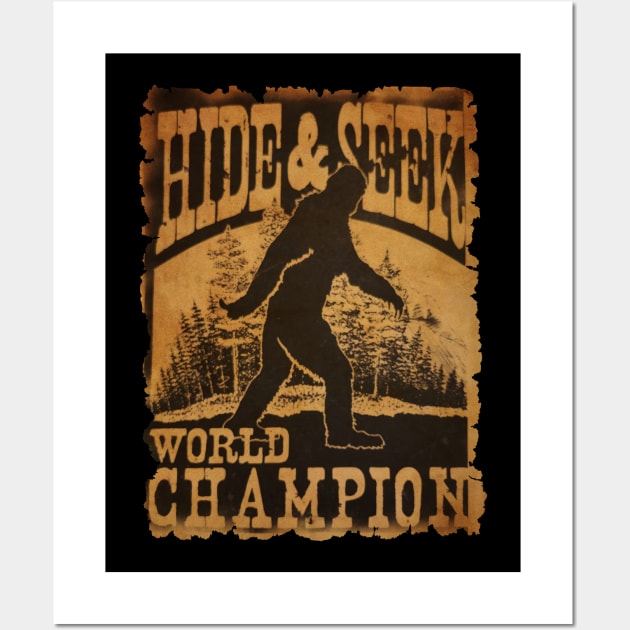 Vintage Bigfoot Hide And Seek // World Champion Wall Art by wisataindo